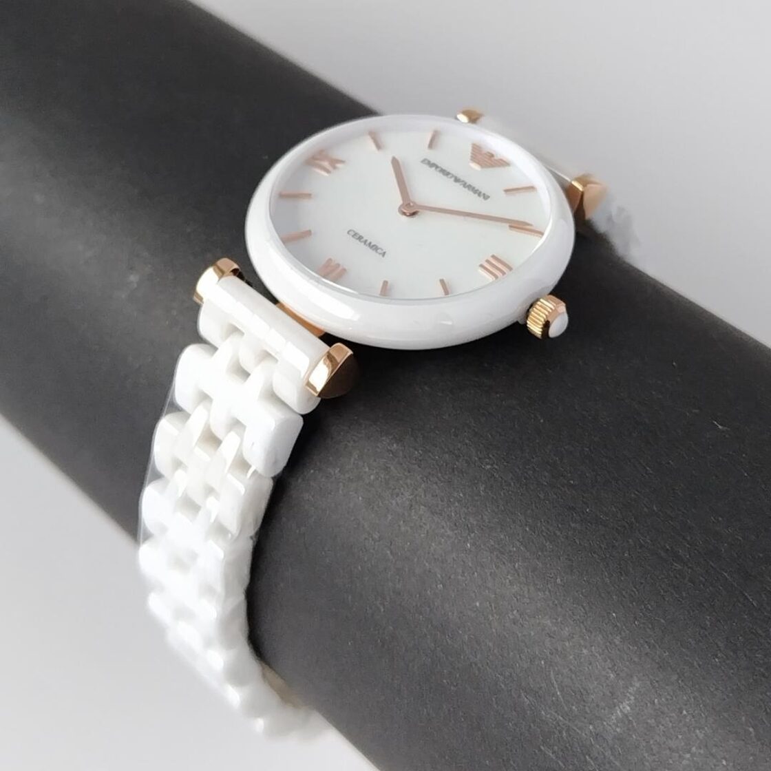 Emporio Armani Ceramica AR1486 白セラミック新品レディース高級