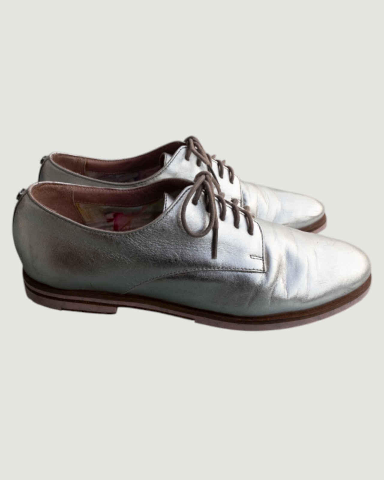 【古着】TED BAKER シルバーレザーシューズ - 3