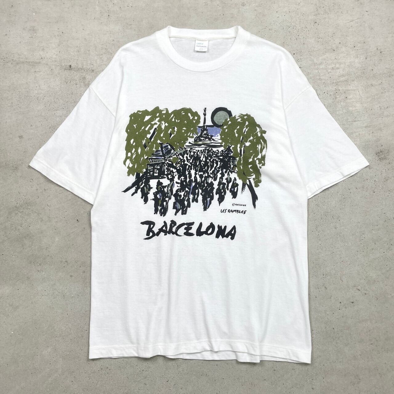 00年代 スペイン製 BARCELONA MASSANA アート スーベニアプリントT