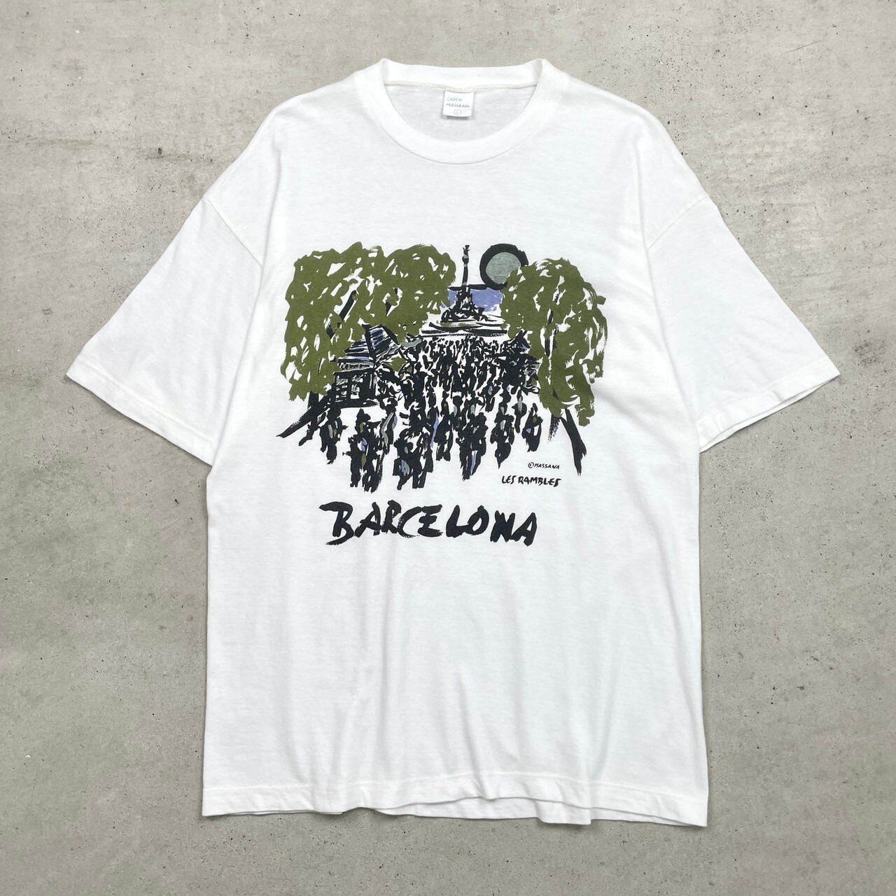 00年代 スペイン製 BARCELONA MASSANA アート スーベニアプリントT 