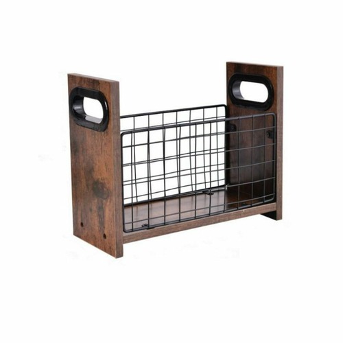 マガジン収納ラック ハンドル付き ワイヤーバスケット デスクトップ 新聞ラック