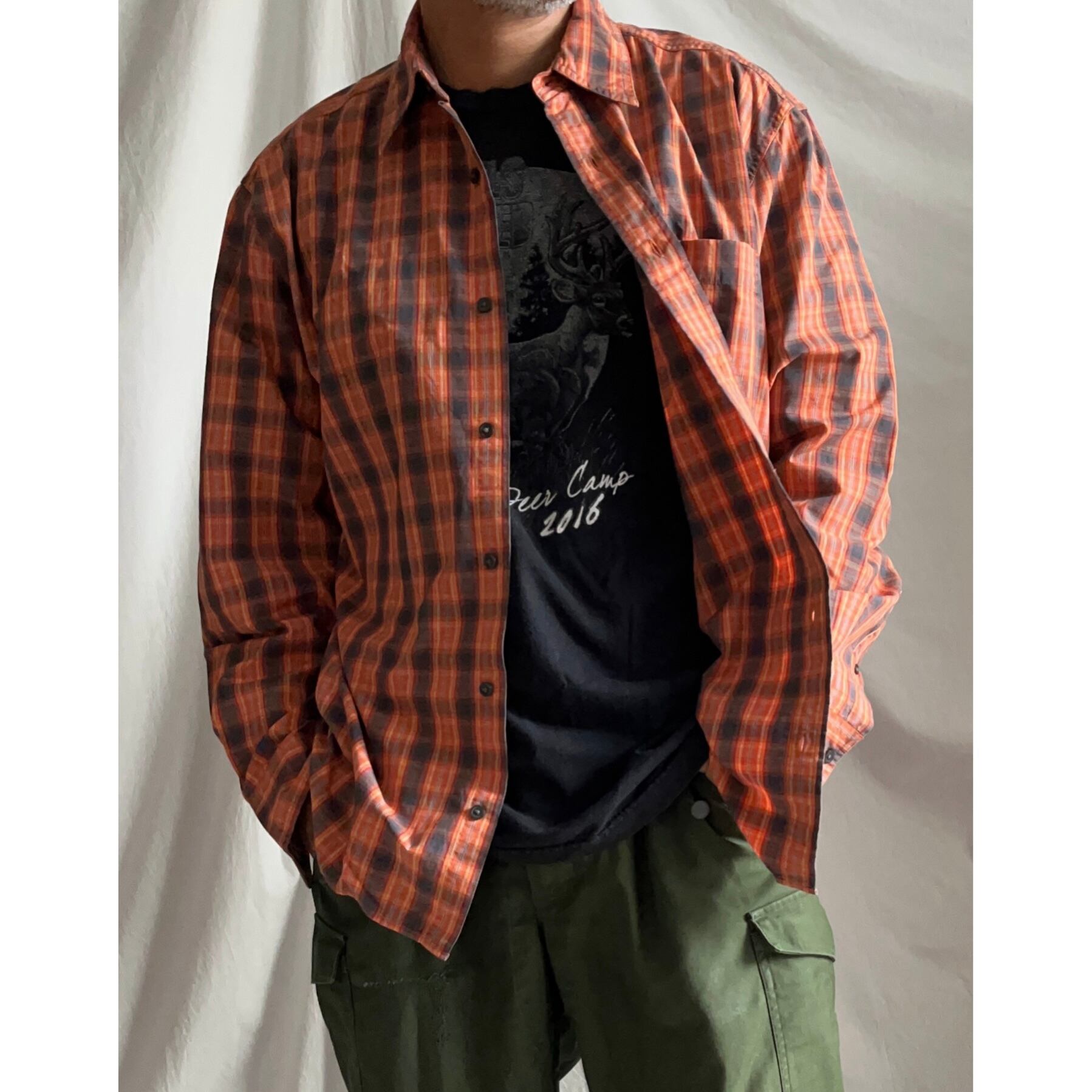 お見舞い 〈極美品〉Eddie Bauer チェック柄ボタンダウンシャツ