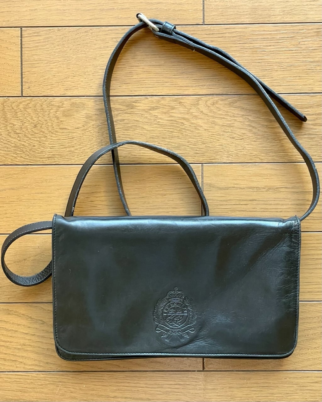 90年代 ラルフローレン ウィメンズ クラッチバッグ 黒 イタリア製