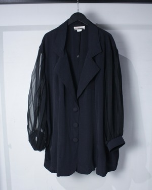 【Caka BLACK】80's Sheer Sleeve Vintage Easy Tailored Jacket