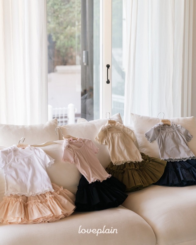 ラスト1 apricot beige2XL【即納】<loveplain> Rosy volume skirt