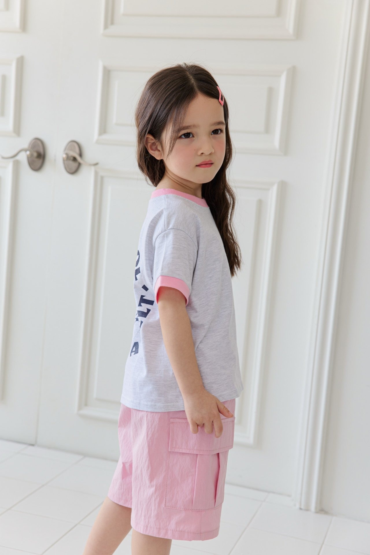 [DOREDORE] Color-blocked short sleeve T-shirt / [도레도레] 배색반팔티셔츠