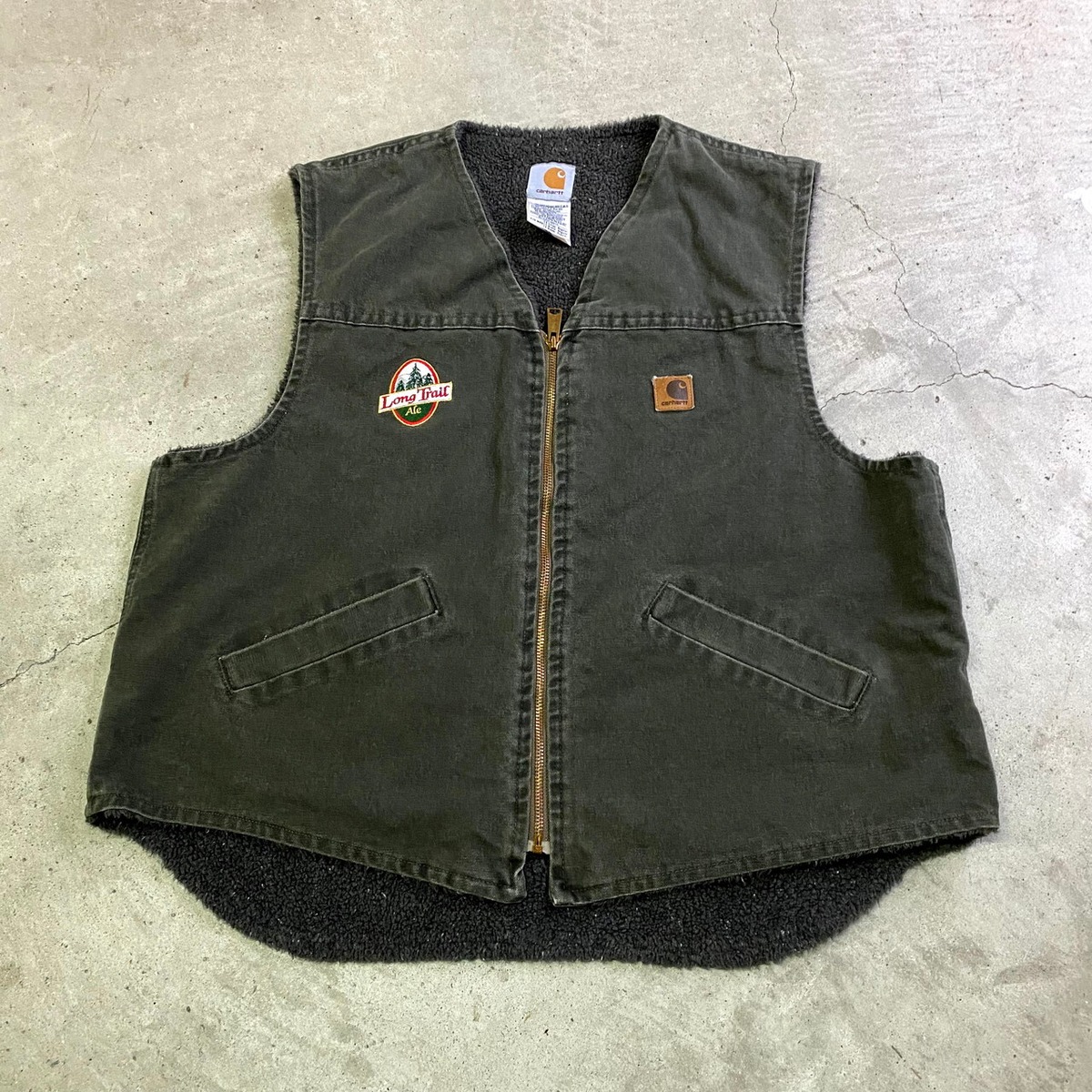 90年代 USA製 Carhartt カーハート 企業ロゴワッペン ダック地 ベスト 