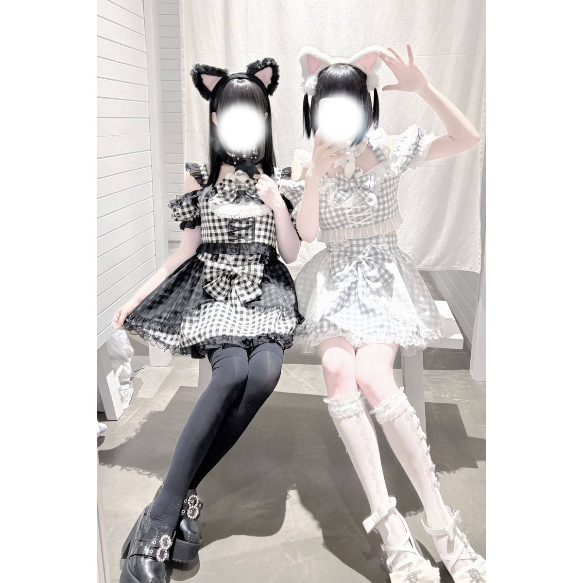 ギンガムチェック・レースアップセットアップ | Maiden's Rêve