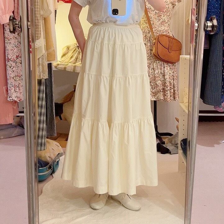 INGEBORG / ecru tiered skirt