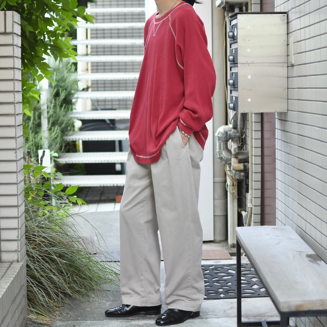 RED HEAD lib knit long sleeve tee