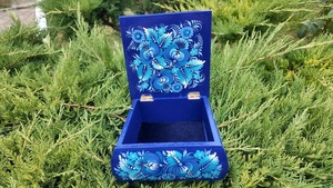 ペトリキウカ塗りのジュエリーボックス 15cm（ティモシェンコ作）ウクライナ製