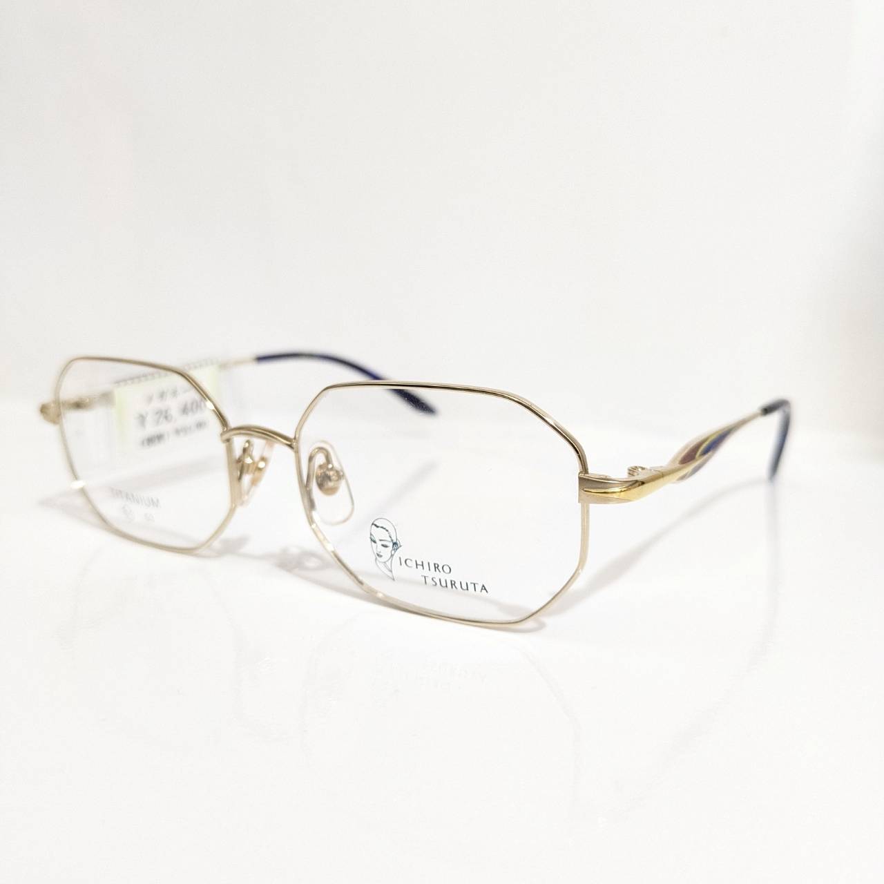 ※【ICHIRO TSURUTA】多角形メタルフレーム ゴールド