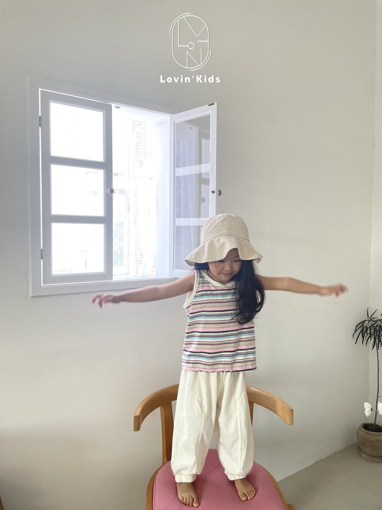 【Lovin'】サイドジョガーパンツ アイボリー 80〜130cm - 10
