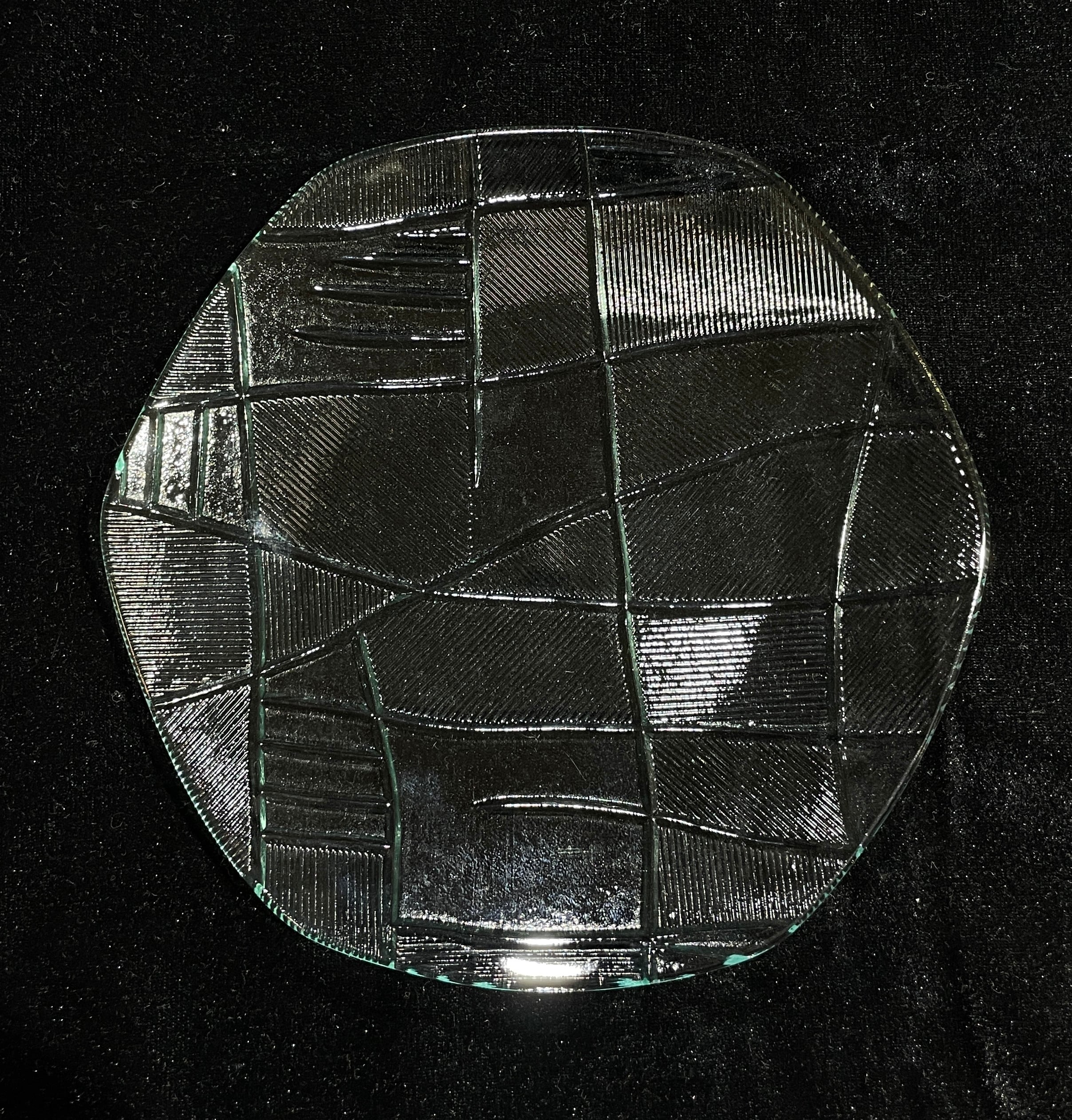 まんまる、昭和型板ガラス 昭和型板ガラス「銀河」4mm厚 六角丸皿 大（Φ180mm） | 旭屋ガラス店