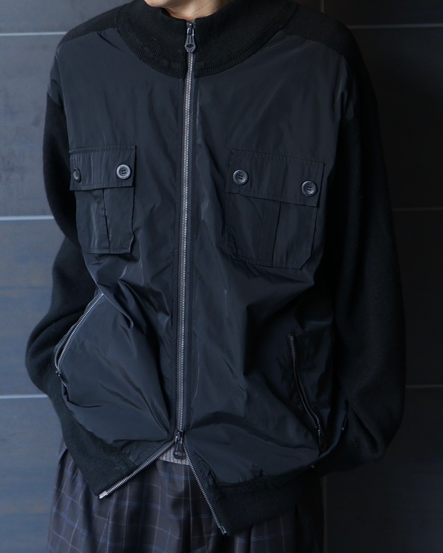 Sleeve cut-out double Zip Blouson