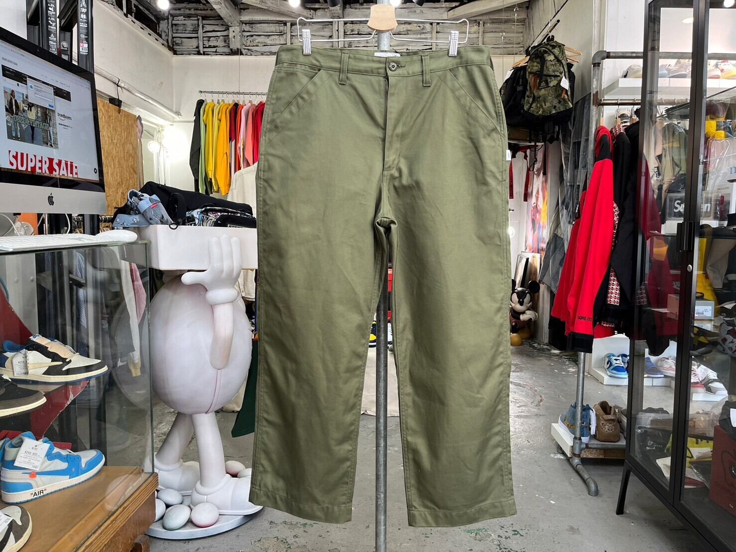 WTAPS WOD TROUSERS COTTON SERGE OLIVE 04 222WVDT ...