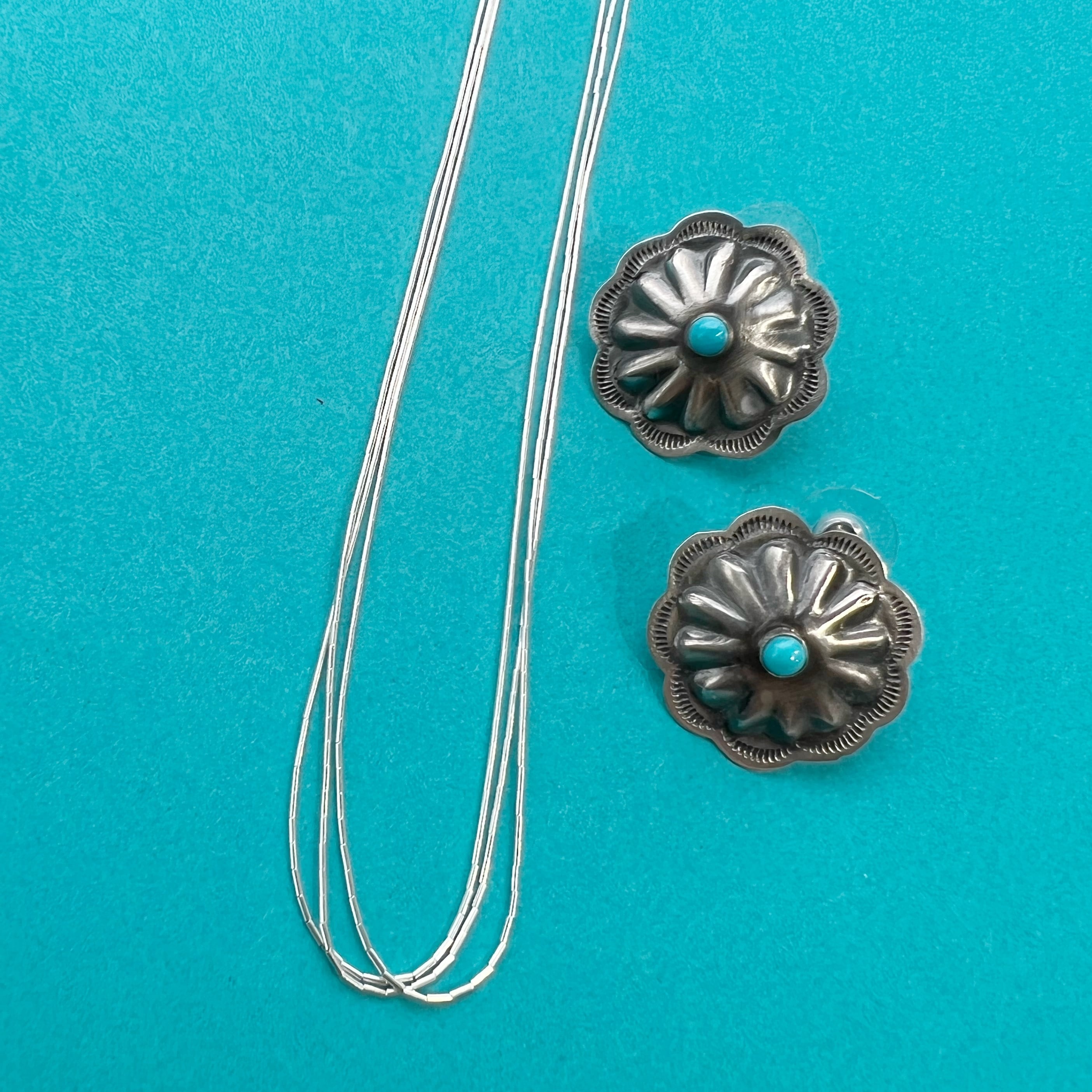 リキッド シルバー ネックレス 3連 41cm+5cm《Indian Jewelry