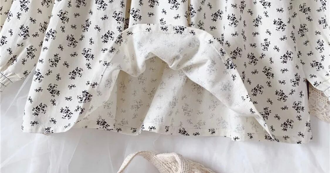 リブレースフラワーブラウス》》》》》子供服 キッズ 海外子供服 プチプラ 女の子 春夏 ガール ホワイト トップス