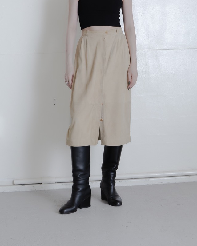 1970s GUCCI - suede leather skirt