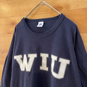 【Russell】カレッジ WIU ウェスタンイリノイ大学  Tシャツ ロゴ プリント XL ビッグサイズ US古着 アメリカ古着