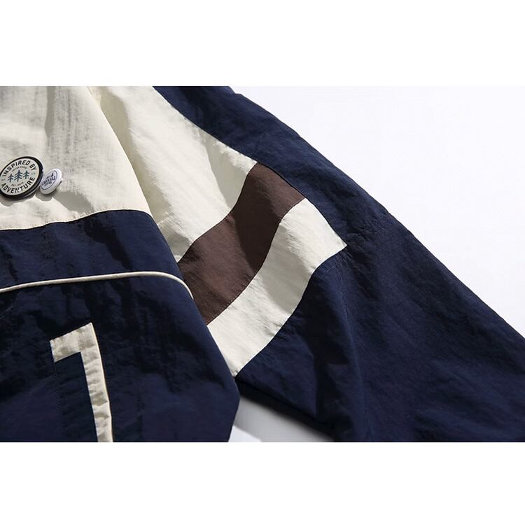 ★RETRO COLOR CONTRAST STAND COLLAR JACKET　　　A0802