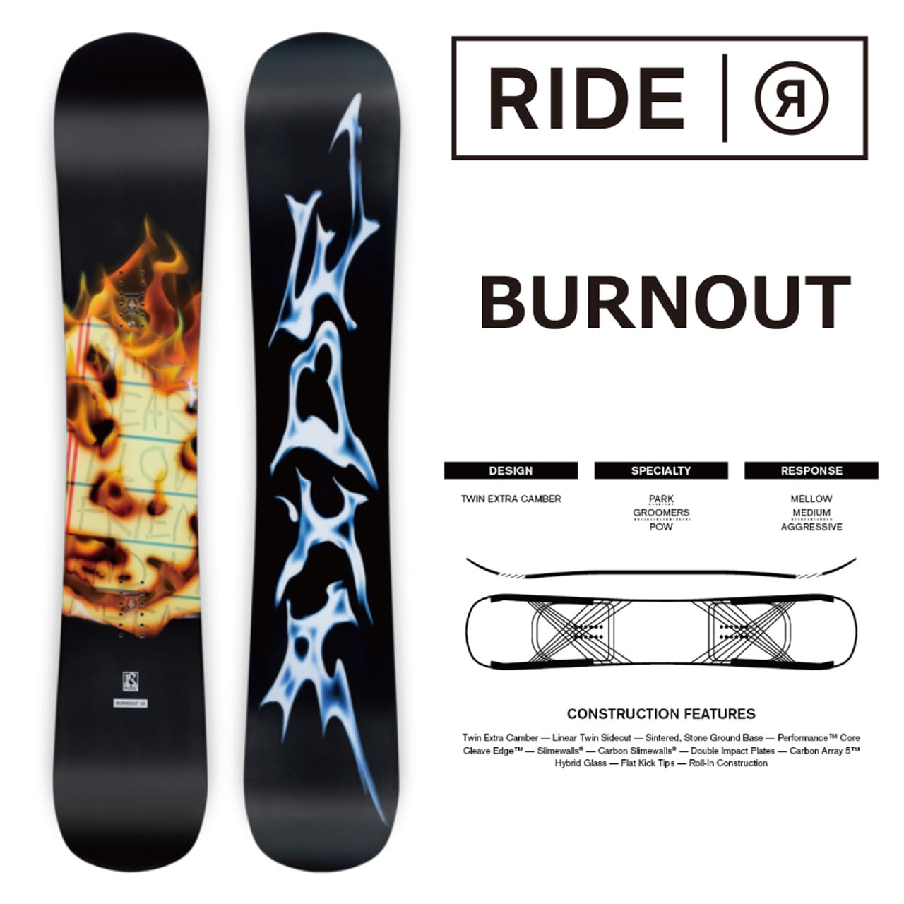 23-24年モデル . RIDE .『 BURNOUT 』. ライド . バーンアウト