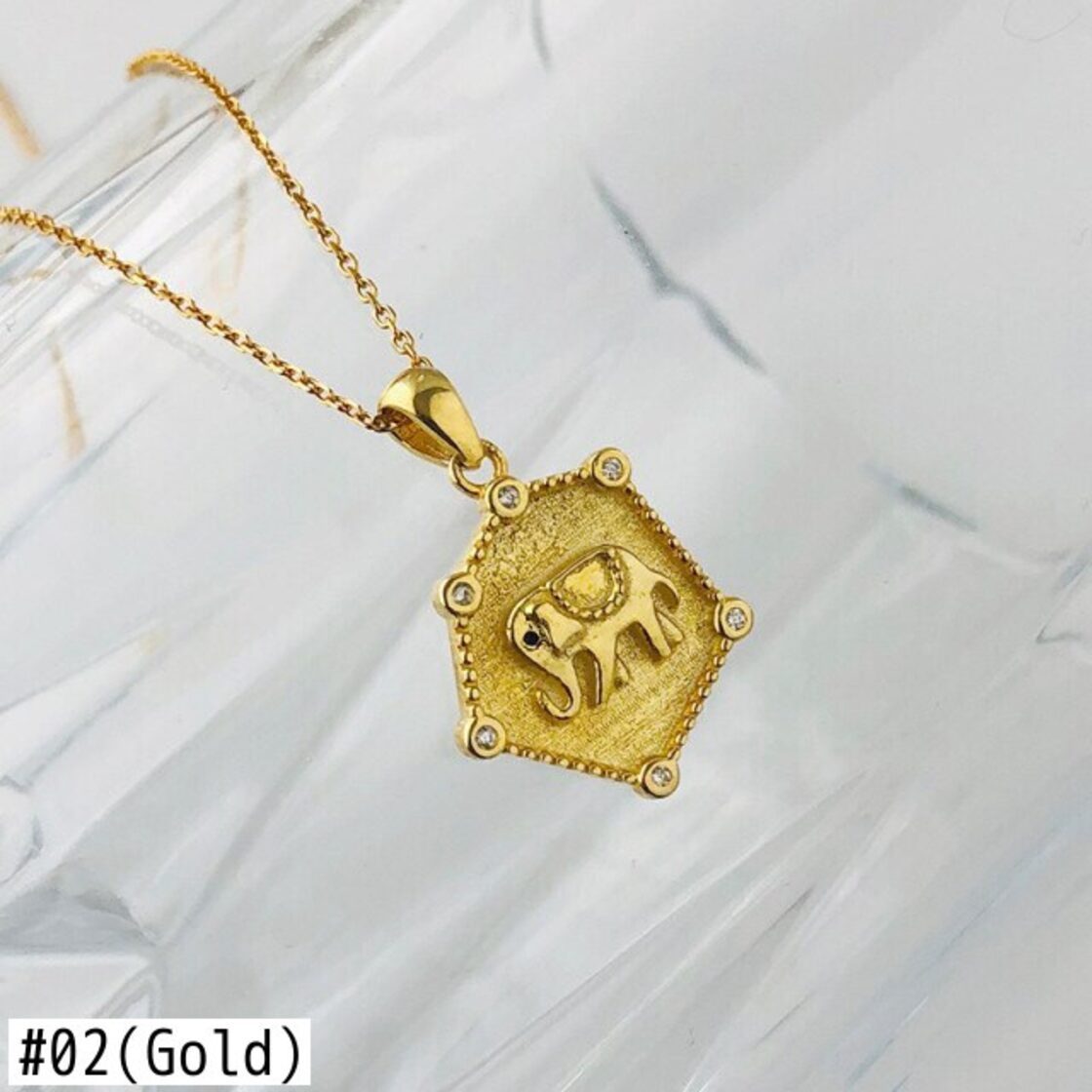 送料無料 925スターリングシルバーレリーフエレファントジオメトリック ⭐️新品入荷⭐️スターリングシルバー925⭐️ネックレス⭐️イエローゴールド⭐️