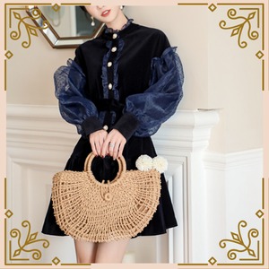 ♦シースルーパフスリーブワンピース♦trnd393