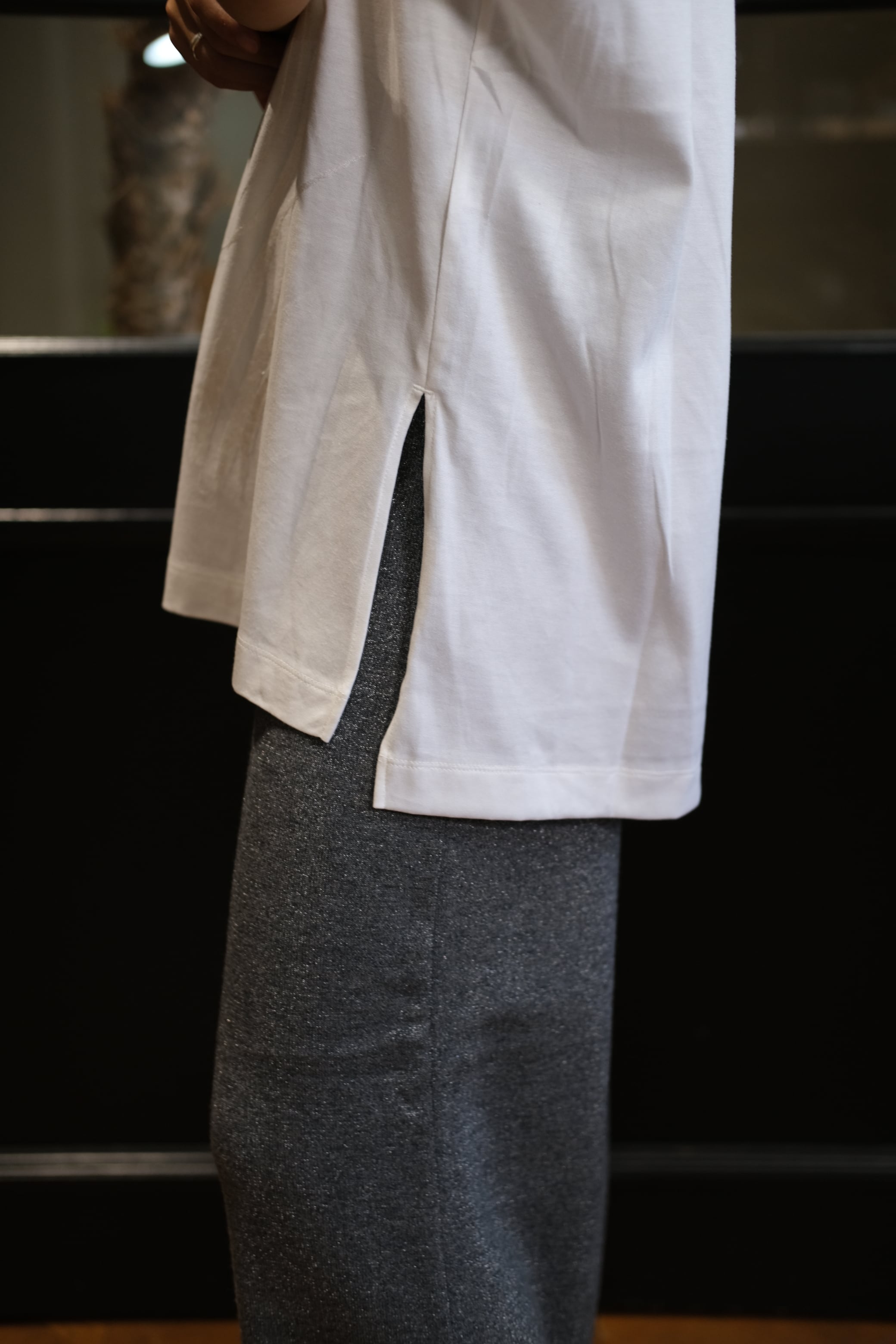 Mame Kurogouchi】Suvin Cotton Jersey Emboridery Top - white Mame Kurogouchi】Suvin Cotton Jersey Emboridery Top - white
