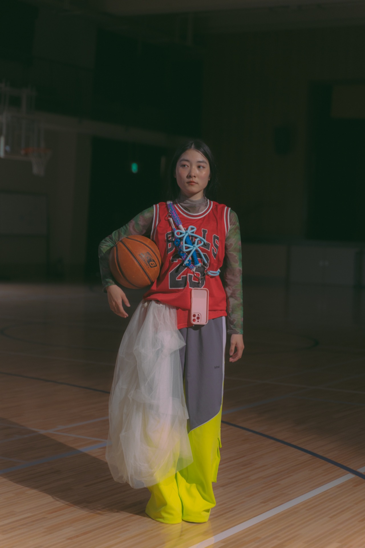 2way big ribbon flower strap Light Blue