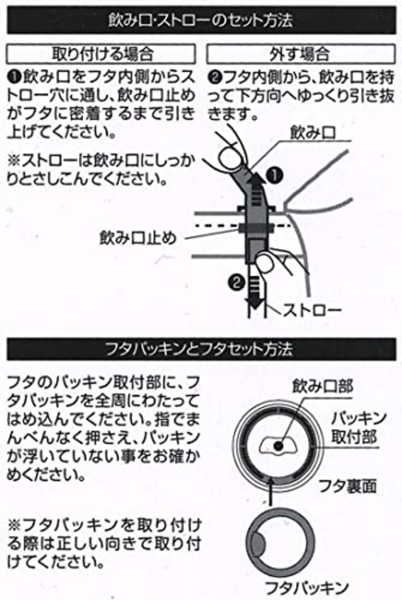 スケーター(Skater) ダイカットストローボトル PSHC4DK 用 交換ストロー パッキンセット P-PSHC4DK-PS-A