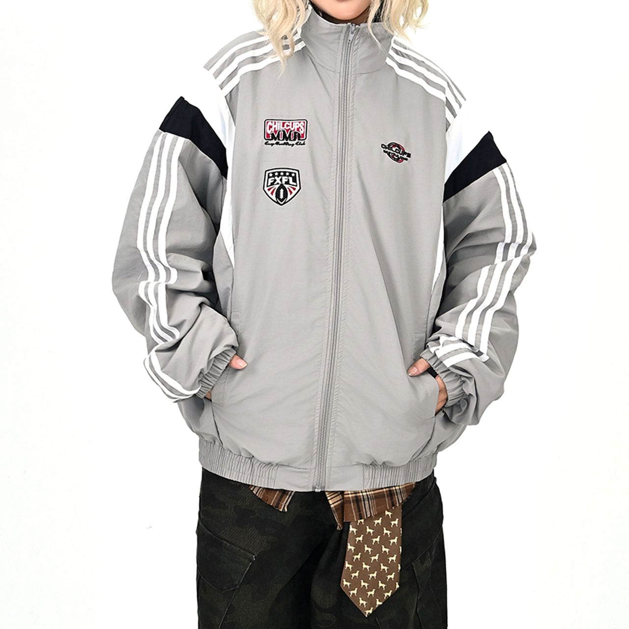 スポーツラインワッペントラックジャケット 2col R00991