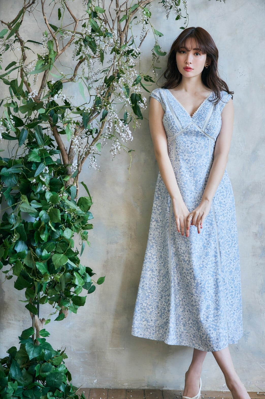 herlipto Lace Trimmed Floral Dress フローラル