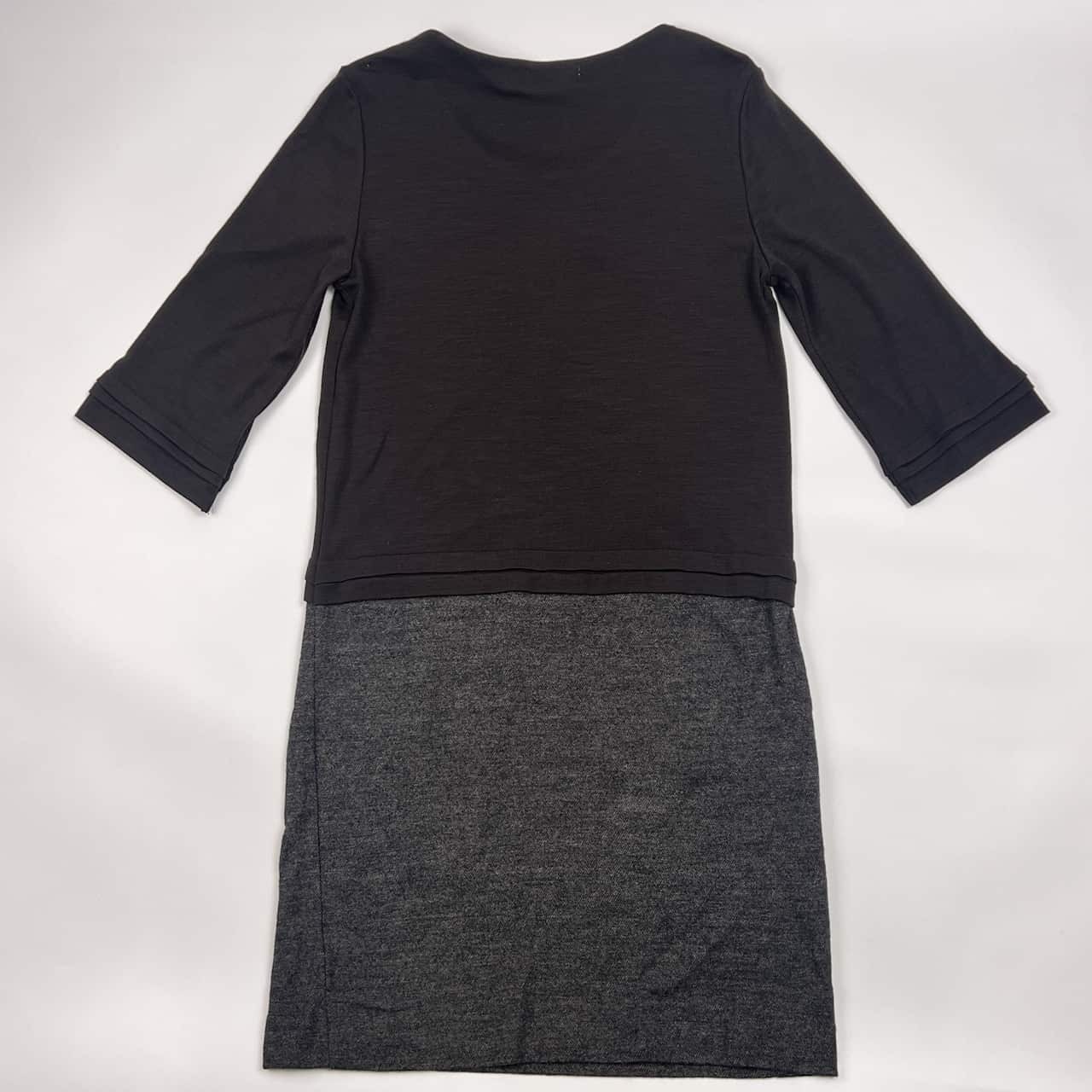 J.PRESS ジェイプレス 七分袖 ウール ワンピース 9/バイカラー レディース