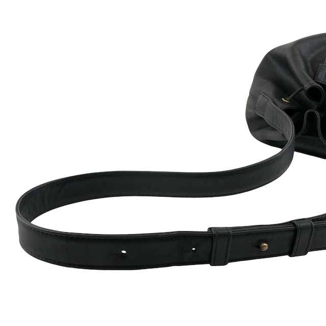 CELINE セリーヌ ショルダーバッグ ブラック ロゴサークル レザー 巾着 vintage ヴィンテージ オールド g3ixde