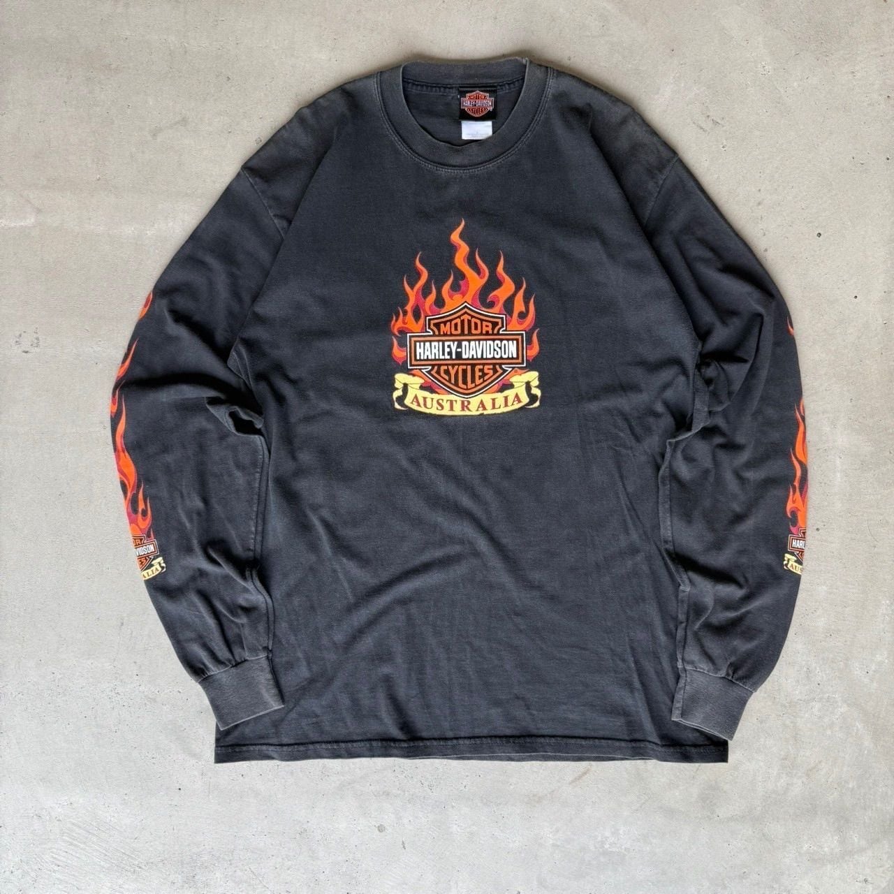 90s Harley-Davidson Blue flame Fire pattern ハーレー