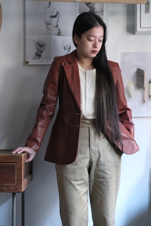 70‘s vintage “leather tailored jkt“ “George town leather design“