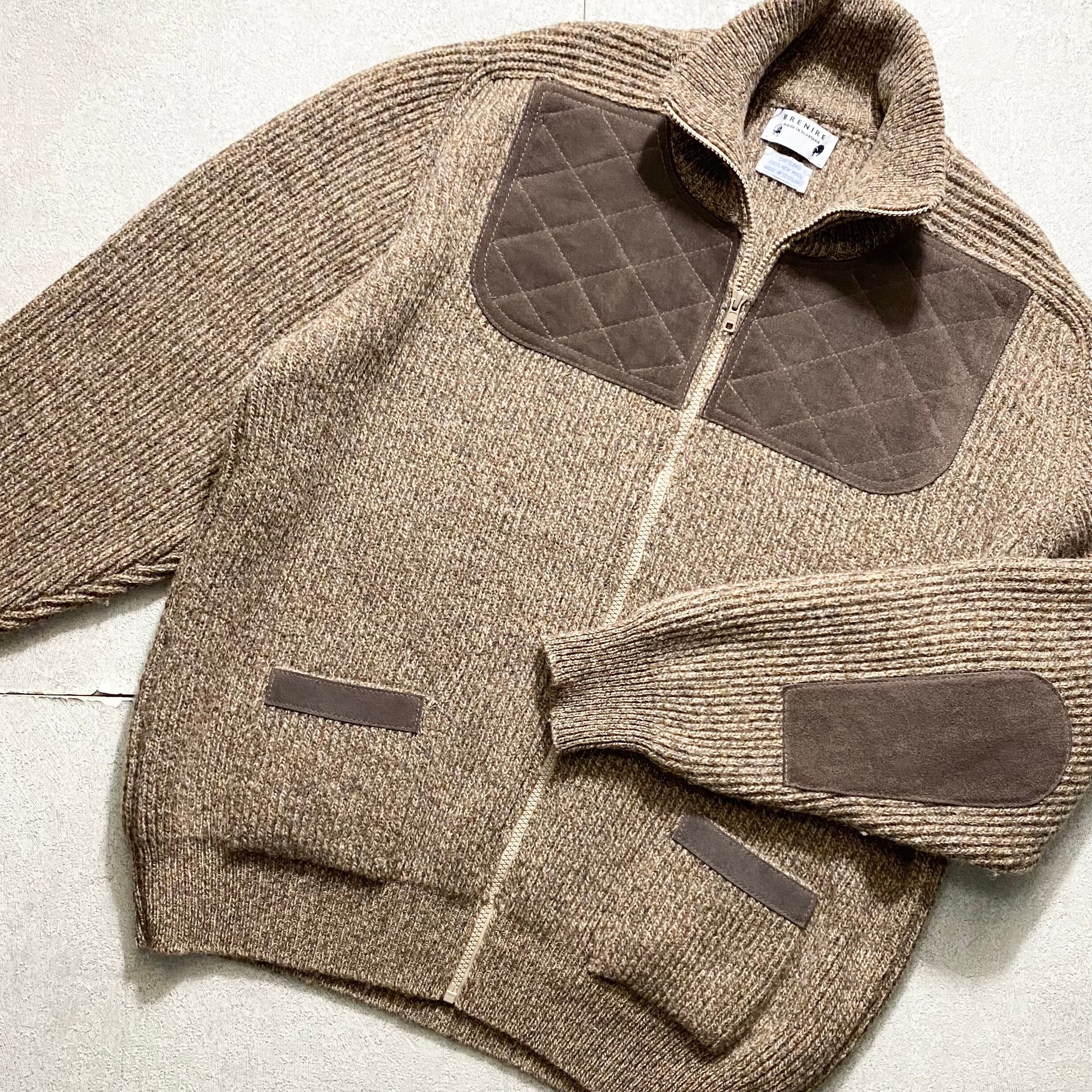BRENIRE leather switching drivers knit | NOIR ONLINE