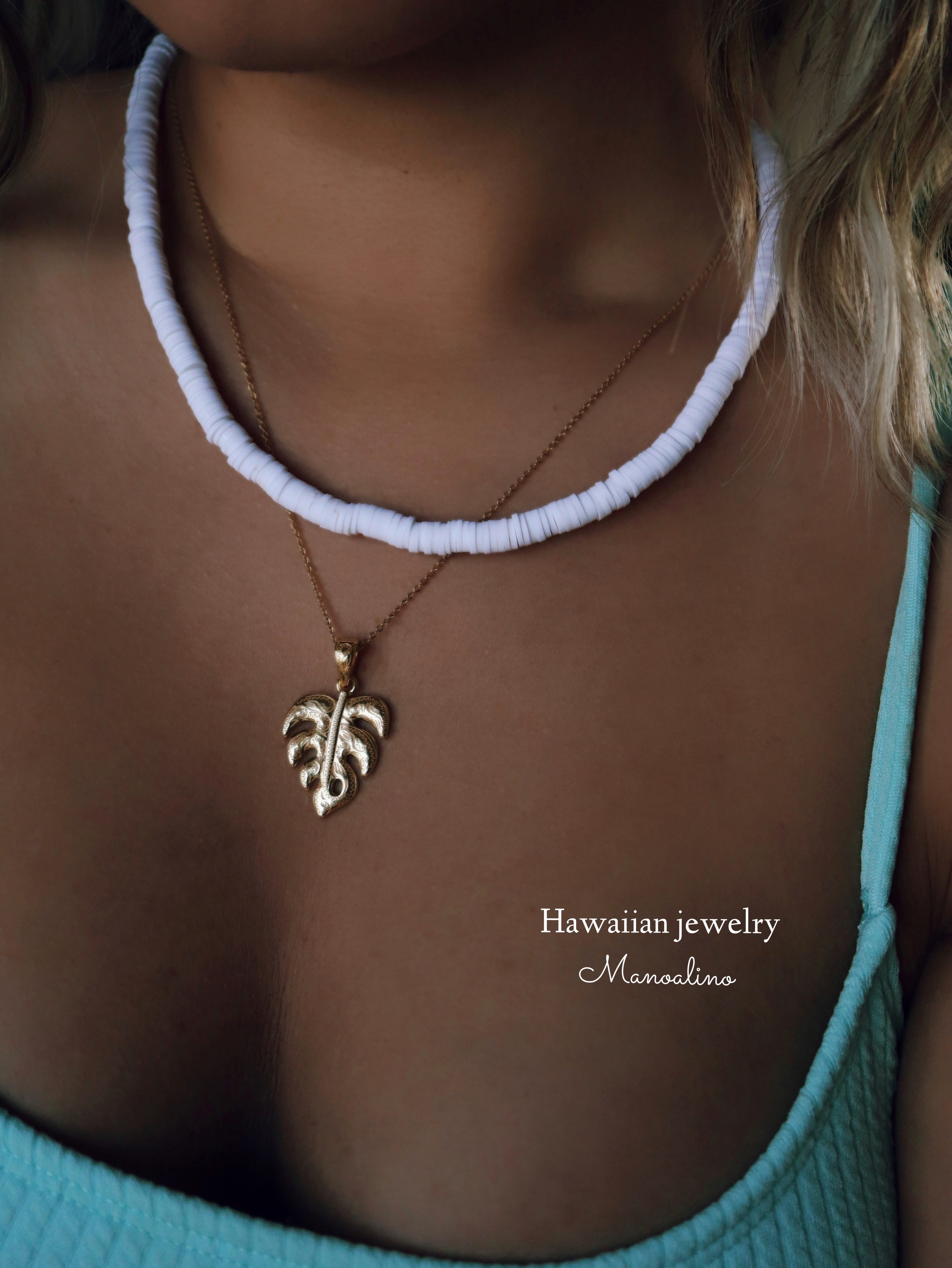 Large】Monstera necklace Hawaiianjewelry(ハワイアンジュエリー