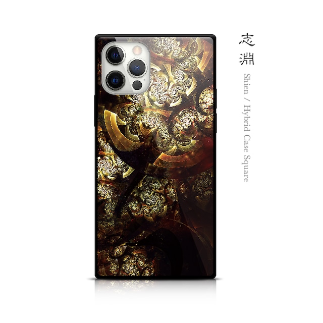 志淵 - 和風 四角型 強化ガラスiPhoneケース