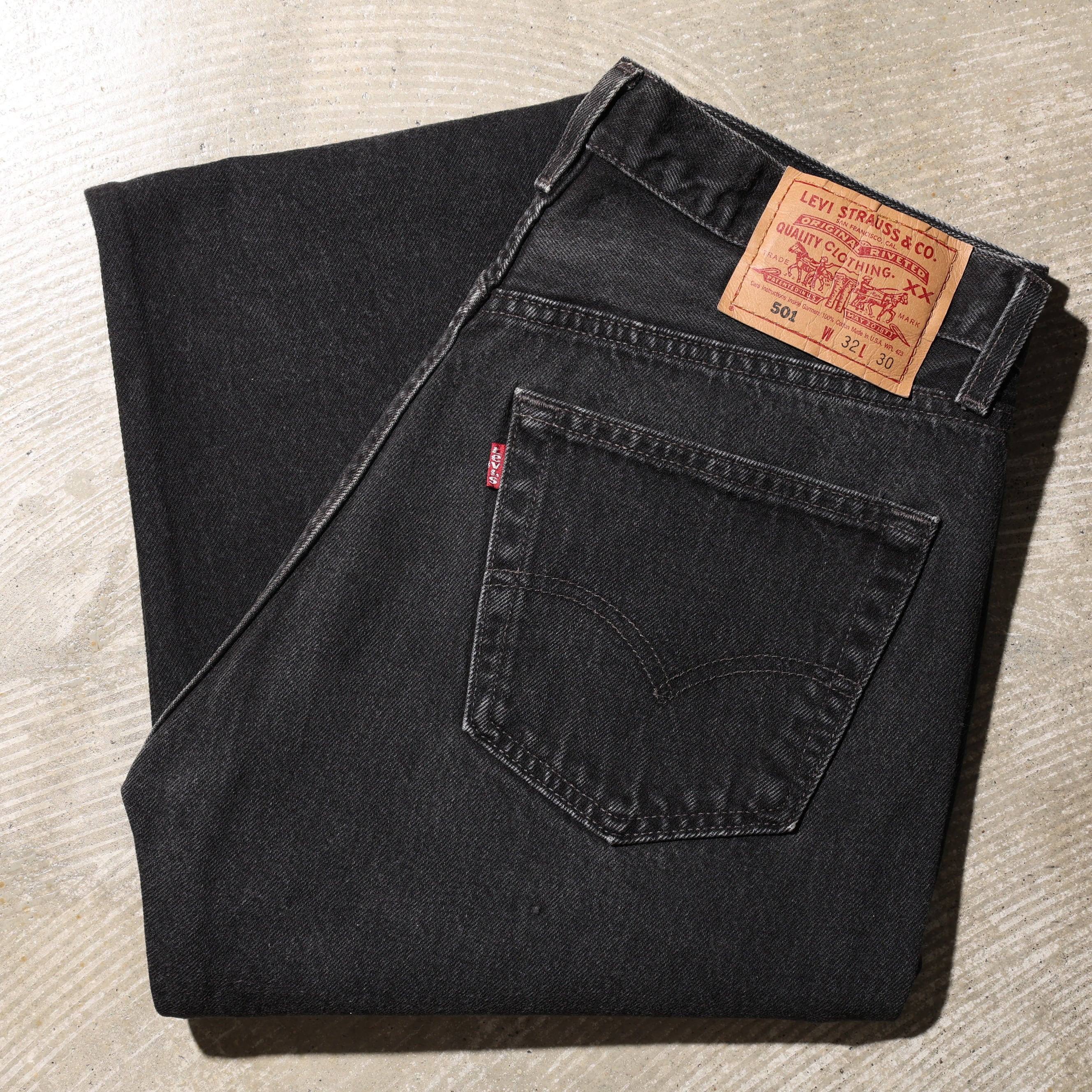 極美品 33×32 Levi’s 550 USA サルファーブラックデニムパンツ 31×30 黒タブ Levi's 550 USA 裾上げ済み サルファーブラック デニム