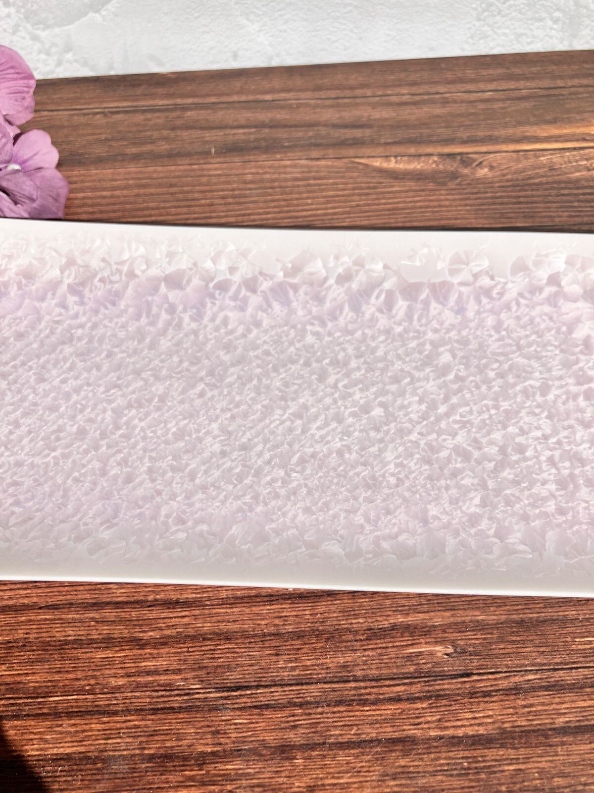 清水焼・京焼】花結晶 長皿 角皿 ピンク | 若林陶器