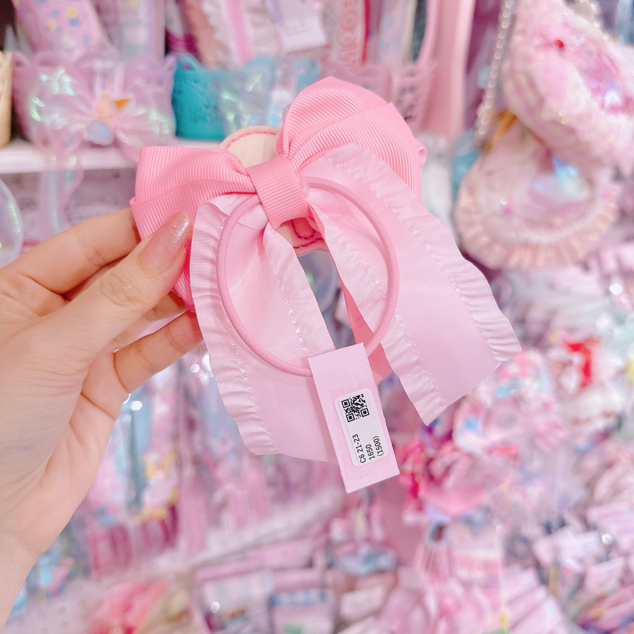 【C6】21-23マーメイド足つきヘアゴム(レッド）