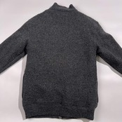 Crocodile クロコダイル フルジップ デザイン 中綿 ウール ニット ジャケット M/ダークグレー系 メンズ