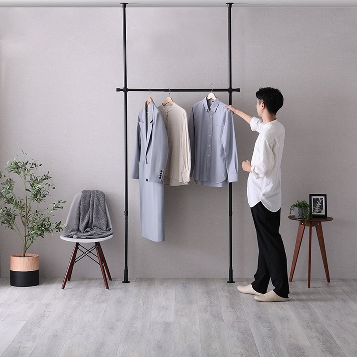 つっぱりハンガーラック 1段 幅120cm