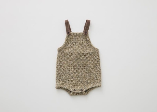 【 eLfin Folk 26AW 】 Nep Yarn Knit Rompers / brown