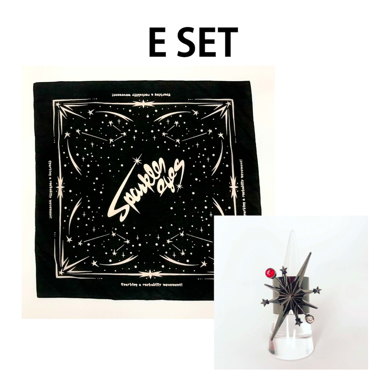 【数量限定セットE】バンダナ+StarBurst バンダナリング Black