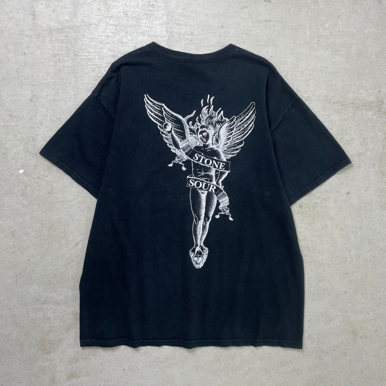 2000年代 Y2K ストーンズスロー parra ロゴ Tシャツ M 黒 00年代 Stone Sour ストーン・サワー バンドTシャツ バンT メンズXL