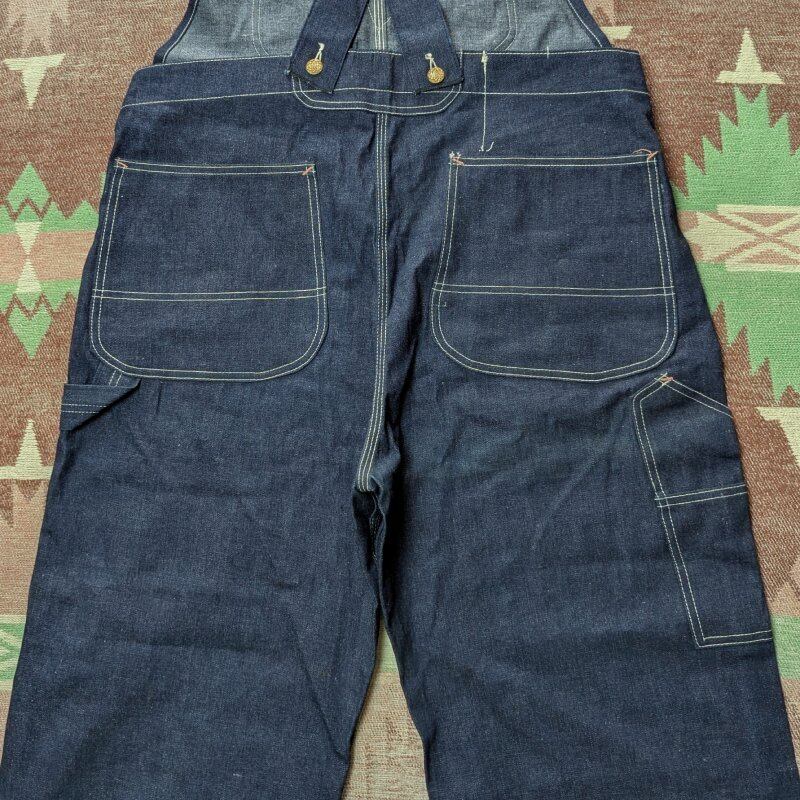 40s～ STRONG HOLD Low-Back Denim Overalls (W40) DEAD-STOCK