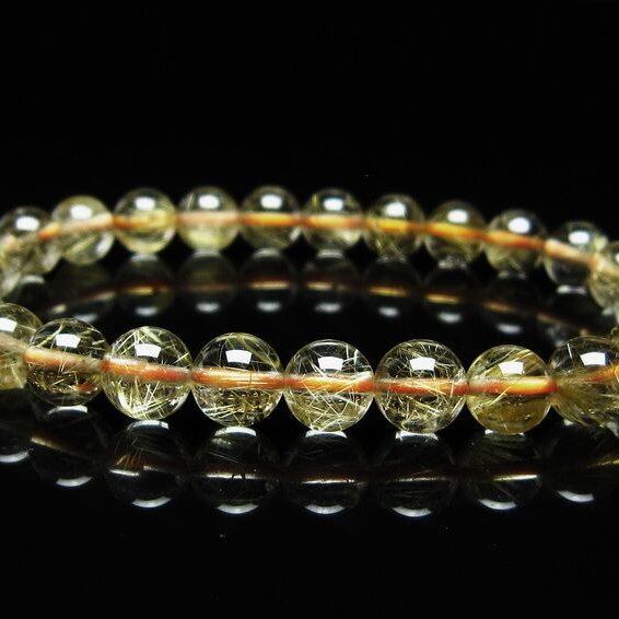 ルチルクォーツ ブレスレット 7mm タイチンルチル ブレスレット メール便可 [M便 1/10] 111-49176